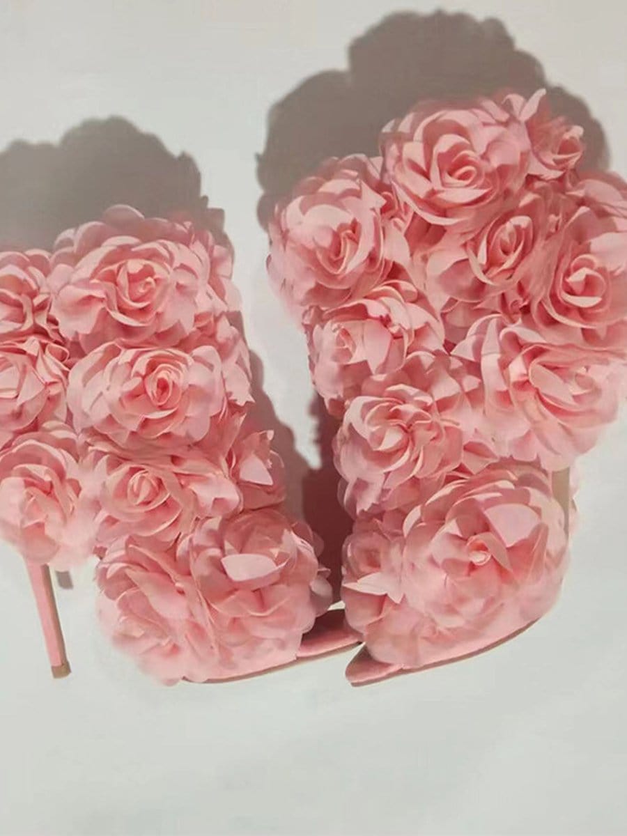 Flower Slim Heel - Fashionpara