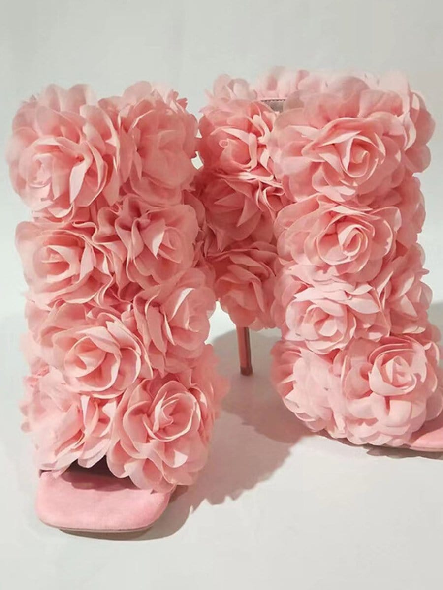 Flower Slim Heel - Fashionpara