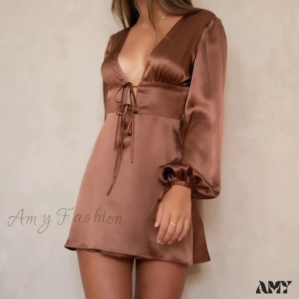 Puff Long Sleeve Slim Dresses 12