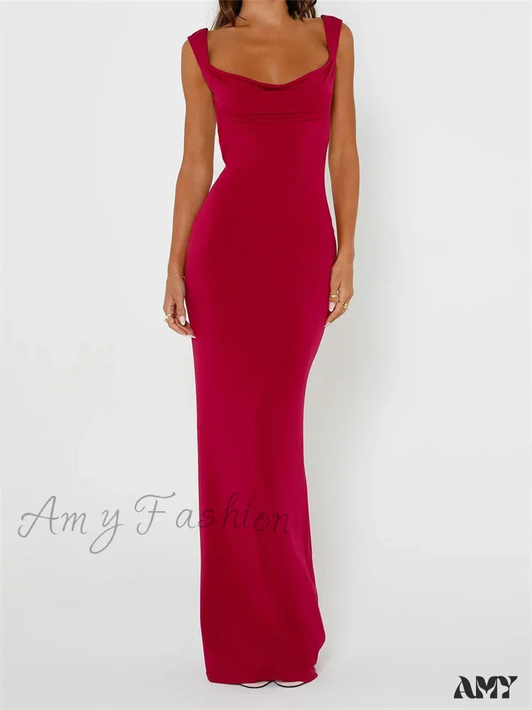 Amy Fashion - Elegant Women Bow Patchwork  Sleeveless V-neck Low Cut Backless Solid Cocktail Party Formal Vestidos