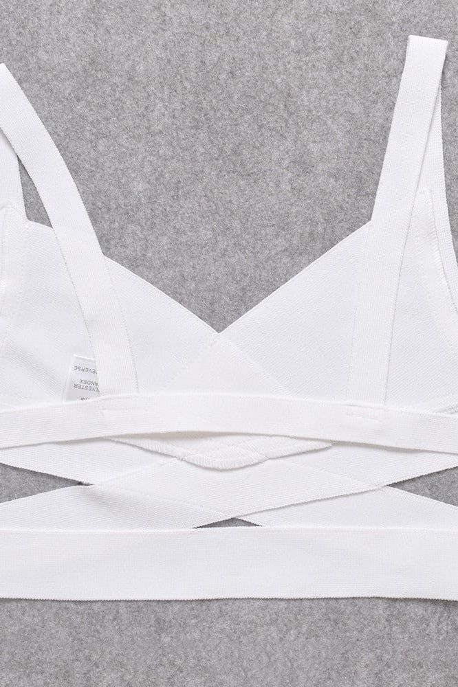 Ang Bandage Top and Mini Skirt Set - Cream - Fashionpara