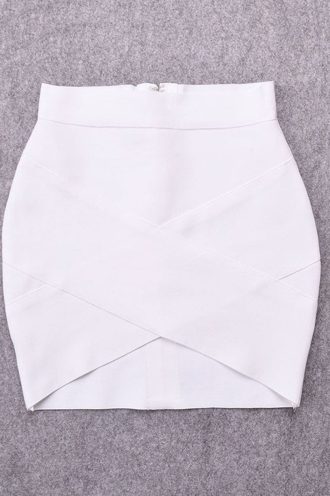 Ang Bandage Top and Mini Skirt Set - Cream - Fashionpara