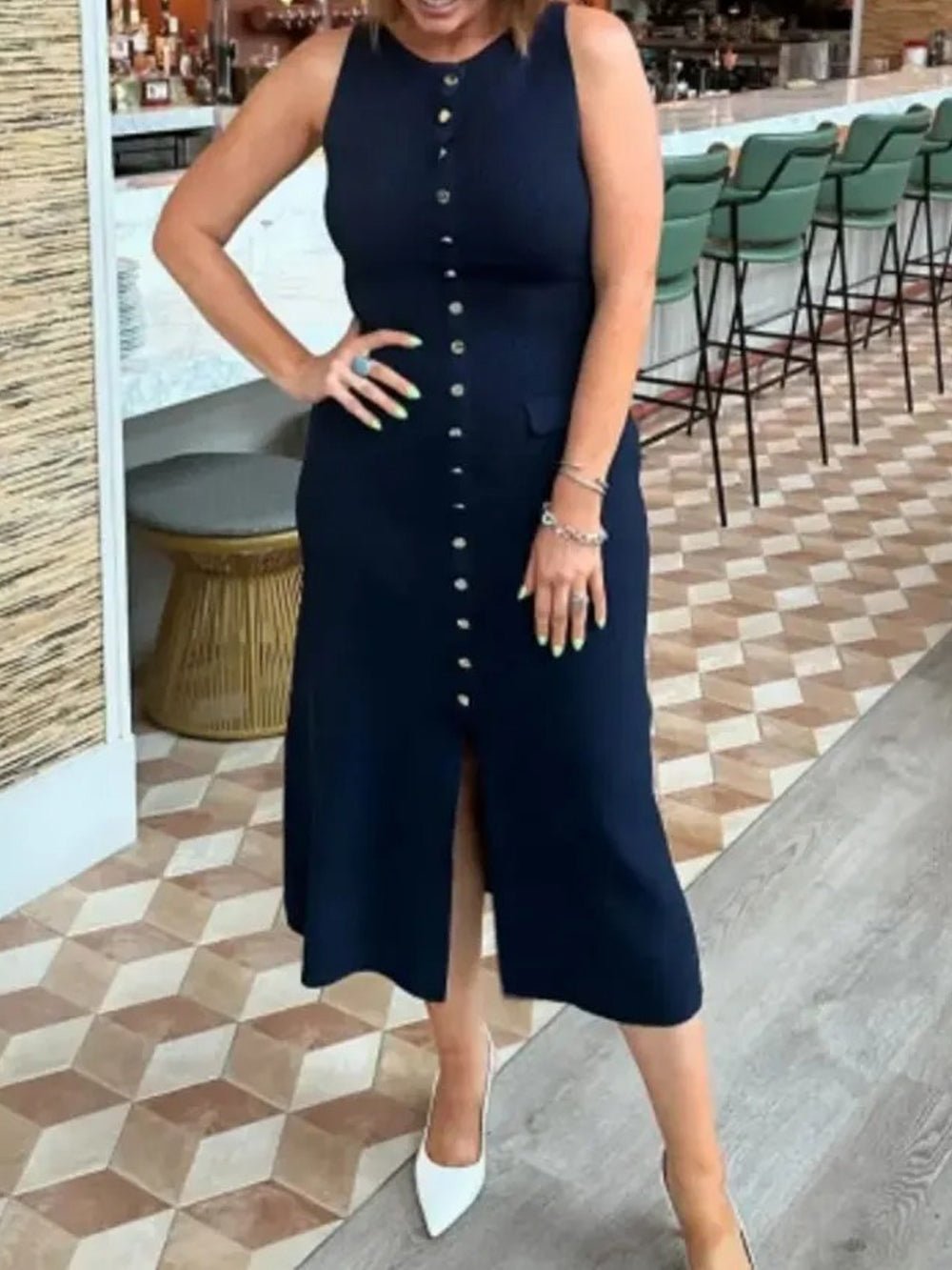 Sleeveless Midi Dress - Fashionpara