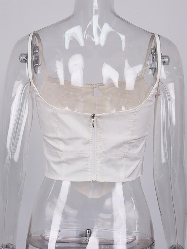 KittenAlarm - Angelu Lace Front Pleated Corset Top
