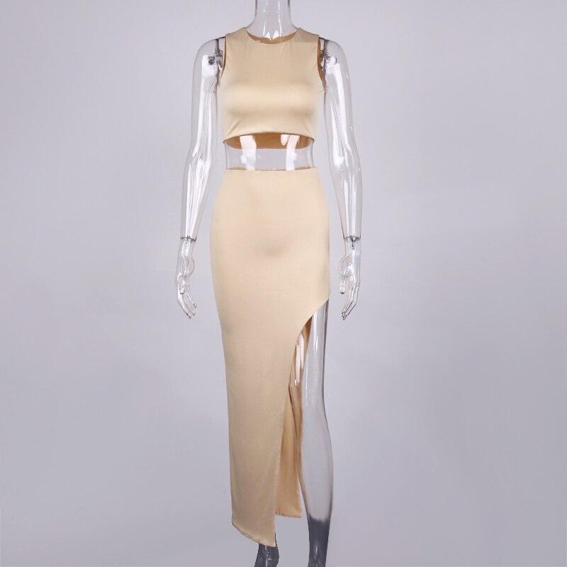 KittenAlarm - April Tank Top & High Waist Asymmetric Hem Skirt Set