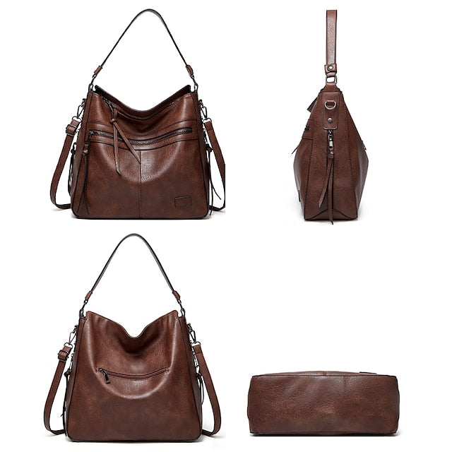 Bag PU Crossbody Leather Shoulder Hobo Tote