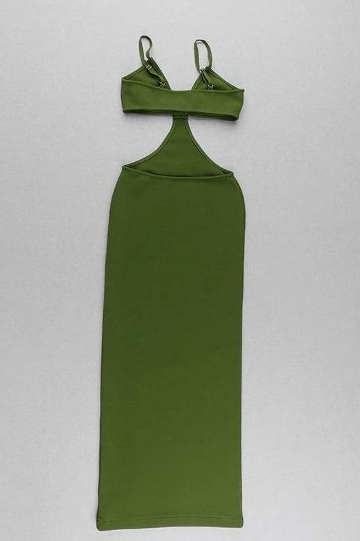 Aria Bodycon Day Maxi Dress - Emerald Green - Fashionpara