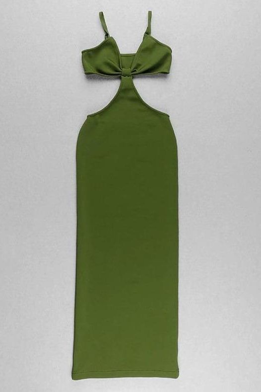 Aria Bodycon Day Maxi Dress - Emerald Green - Fashionpara