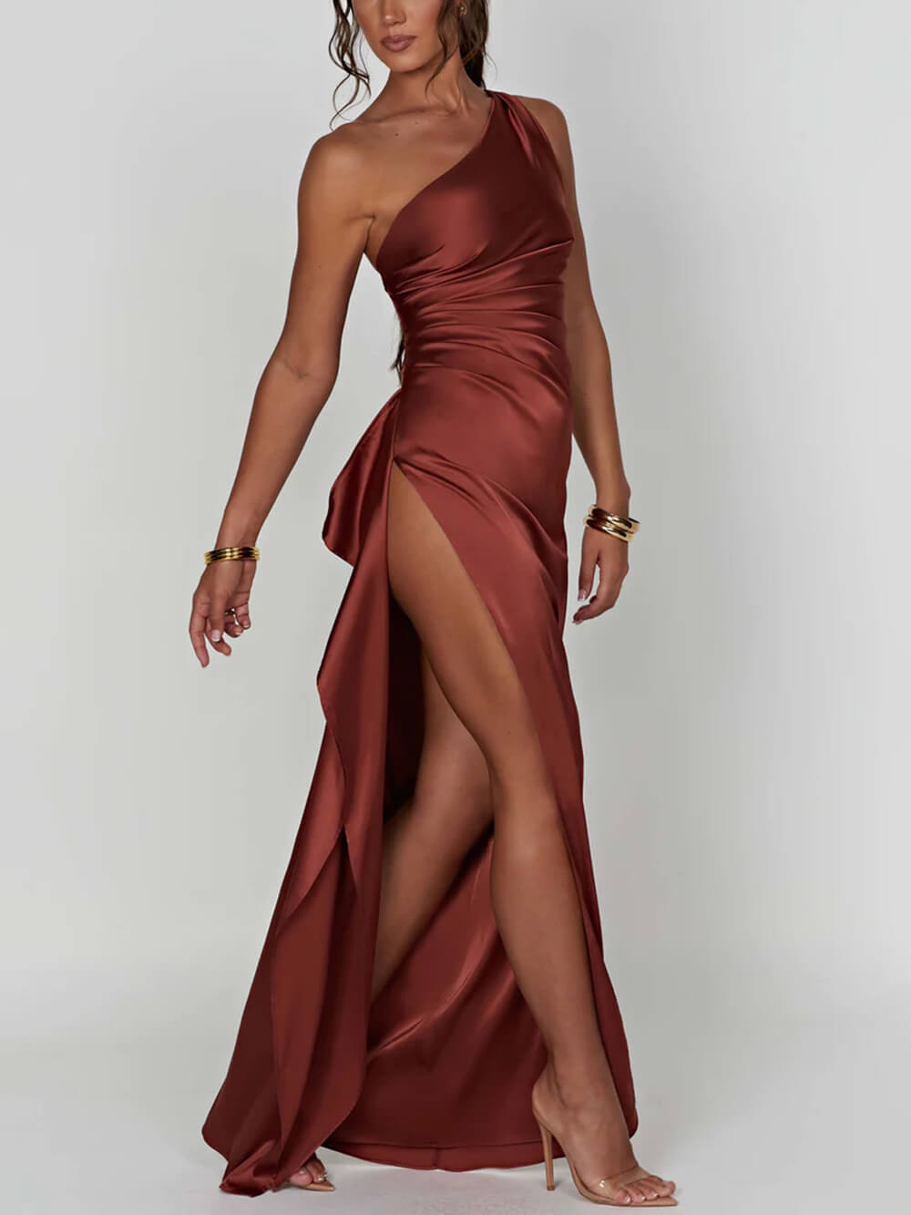 Satin Slit Maxi Dress - View 2