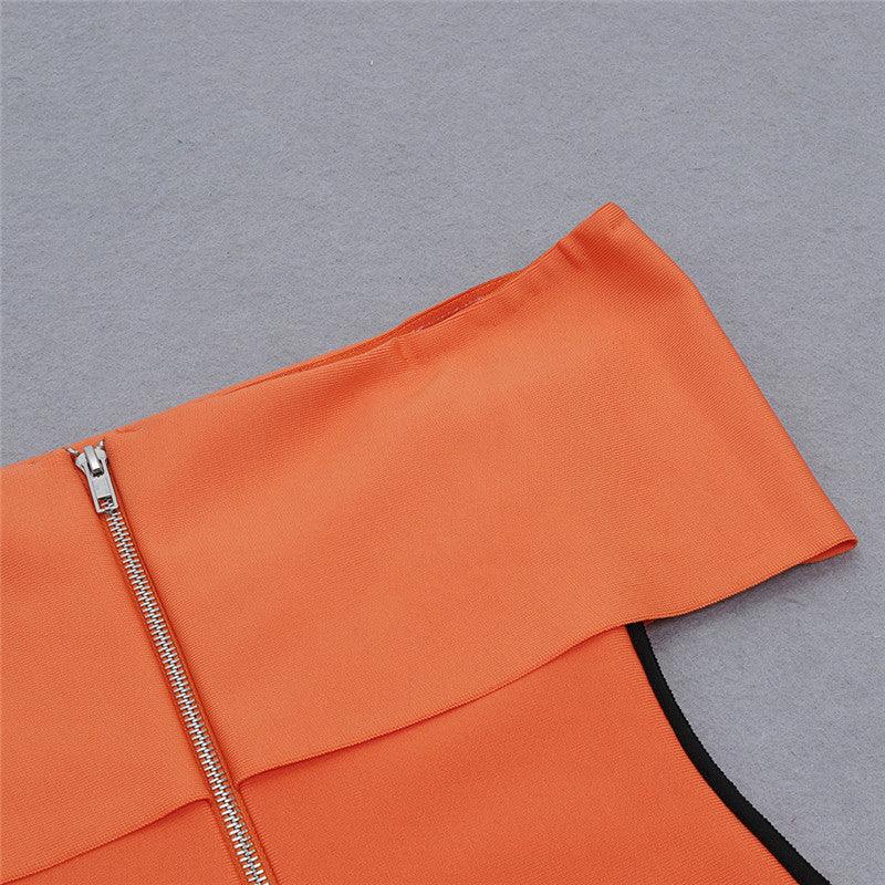 Off Shoulder Short Sleeve Bodycon Midi Dress