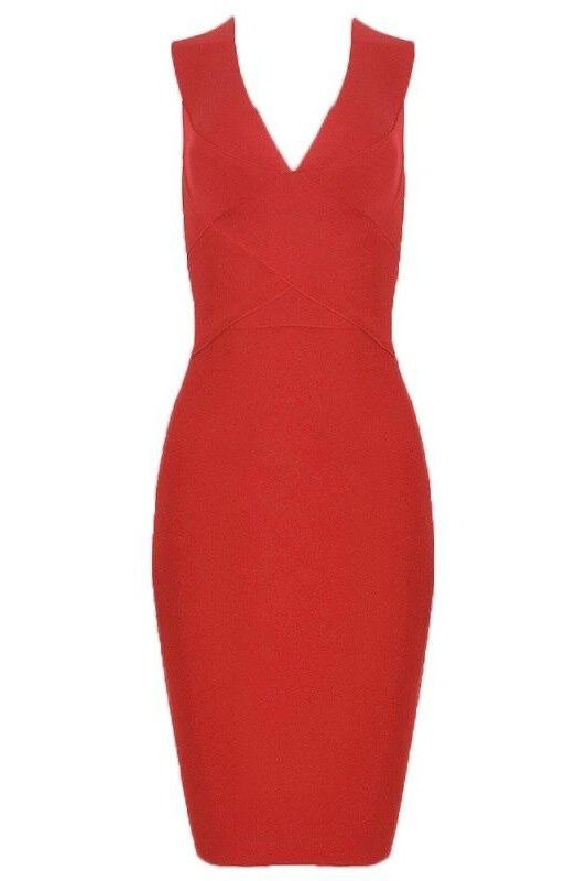Ash Bandage Dress - Lipstick Red - Fashionpara