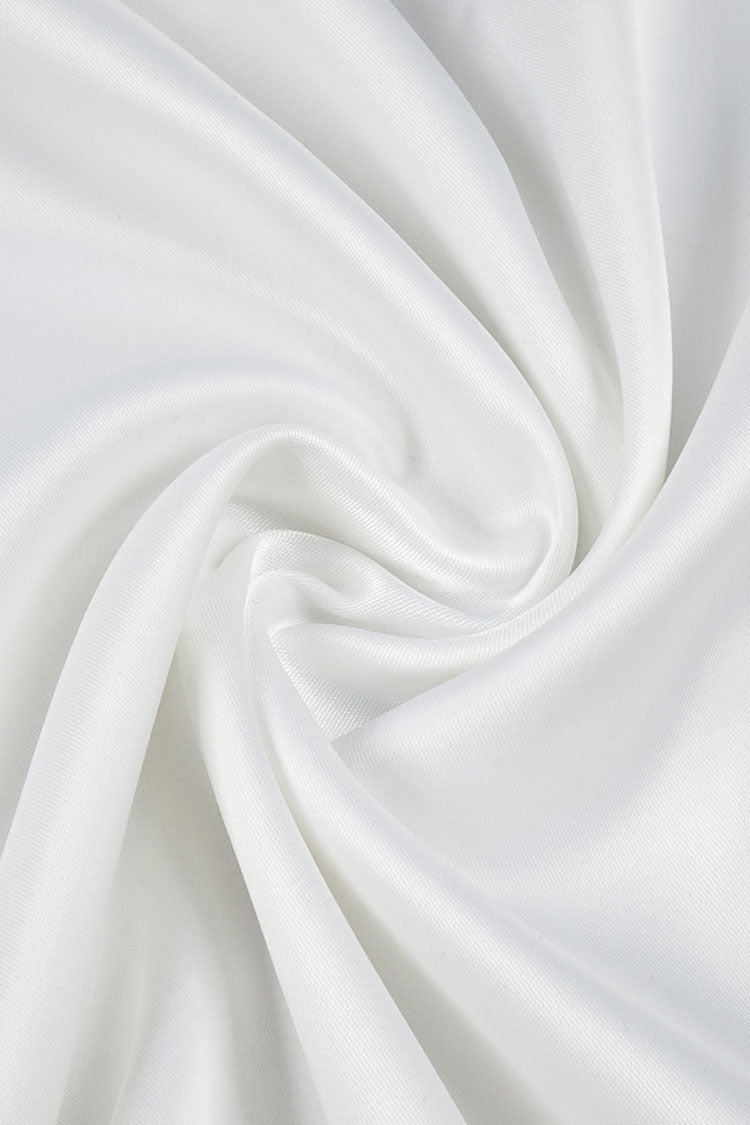 Asymmetric One Shoulder Mesh Panel Satin Pleated Formal Maxi Dress