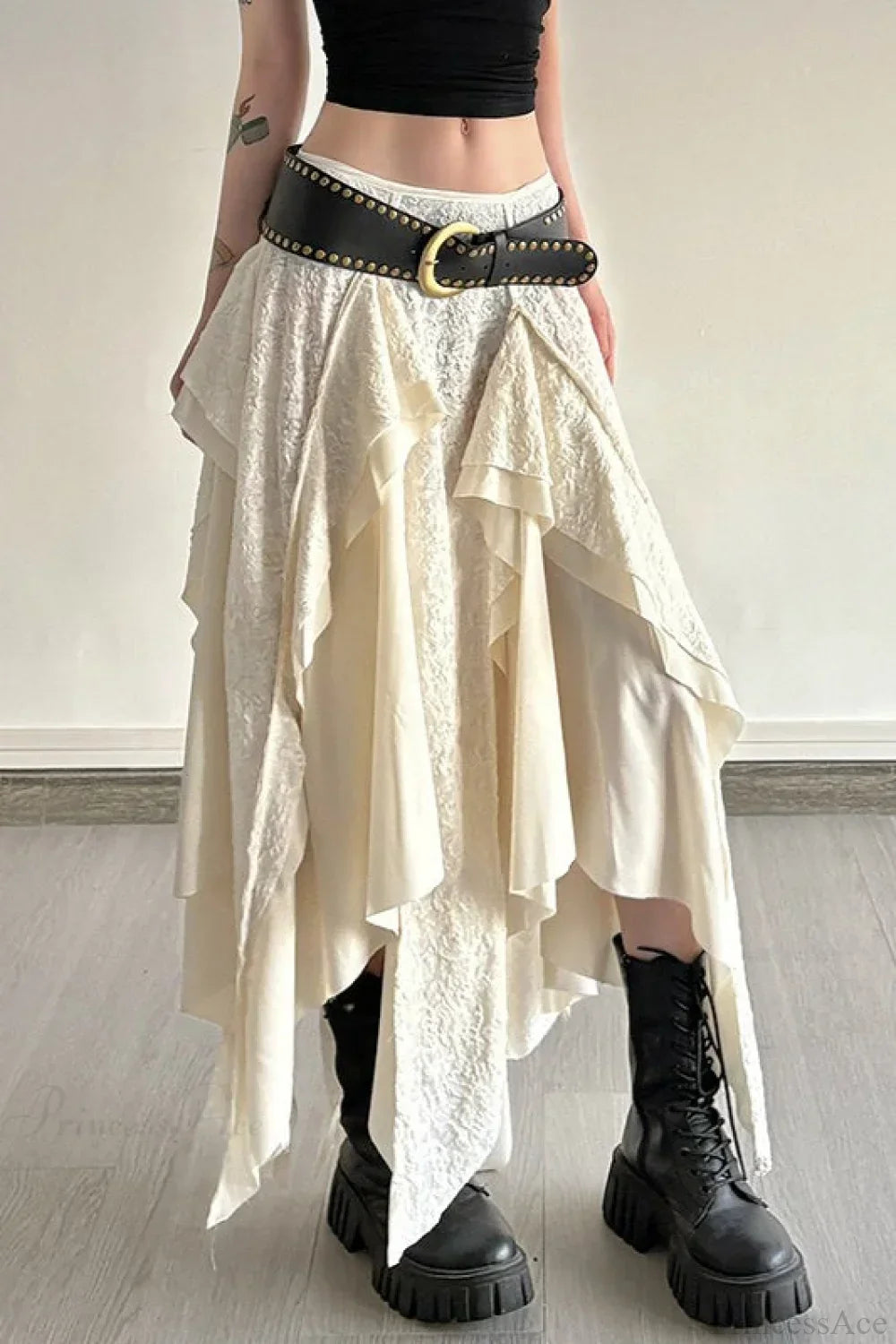 Asymmetrical Lace Bodycon Maxi Skirt