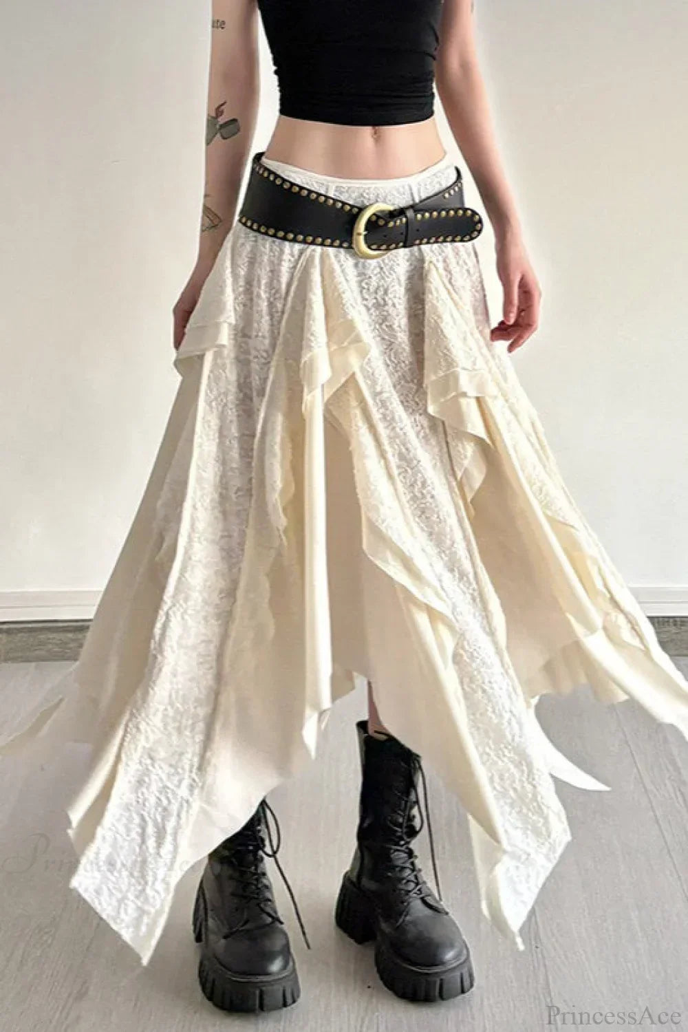 Asymmetrical Lace Bodycon Maxi Skirt