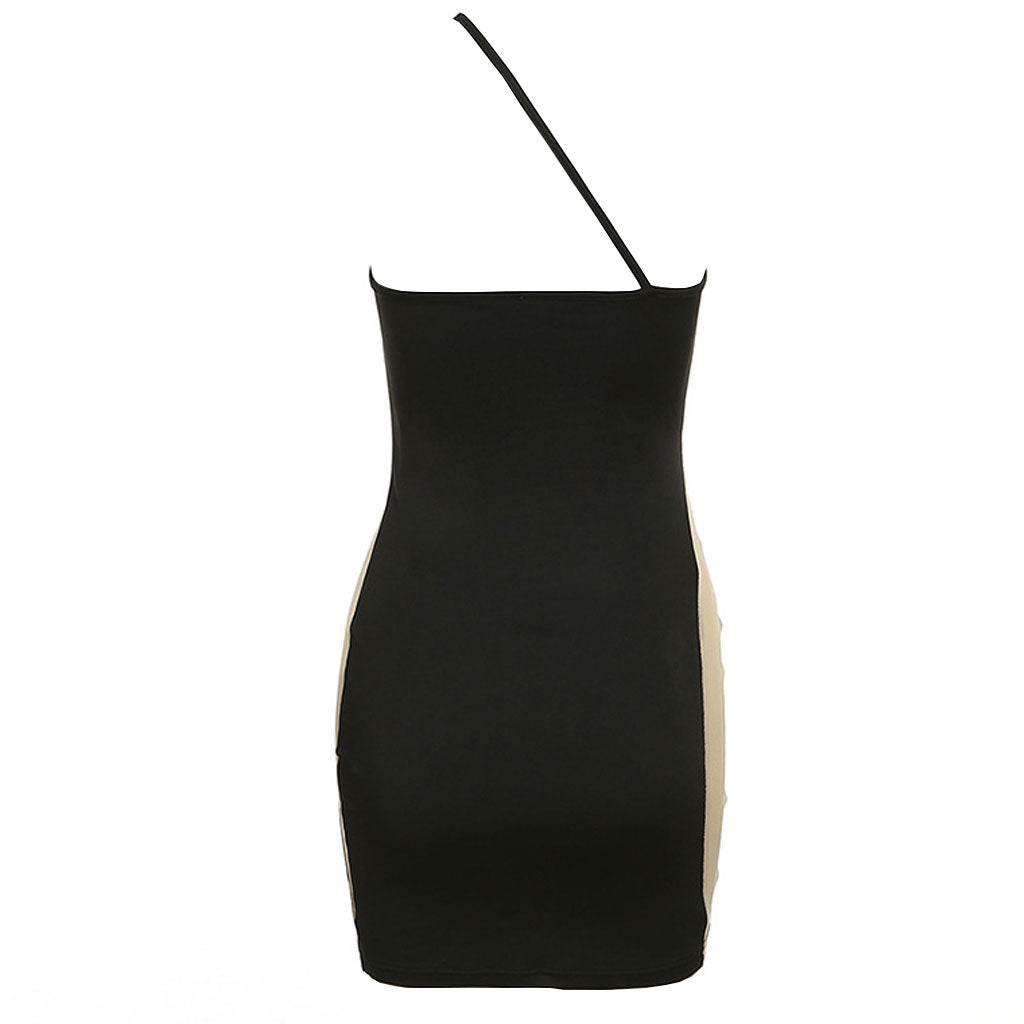 One Shoulder Cut Out Mesh Bodycon Mini Dress - View 4