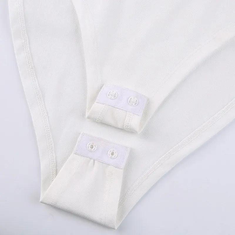 Athletic Sweetheart Bustier Racerback High Leg Fitted Bodysuit - White  Fashionpara