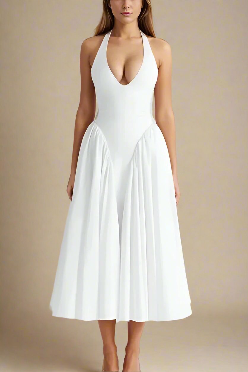 Austen Bodycon Midi Dress - Pearl White - Fashionpara