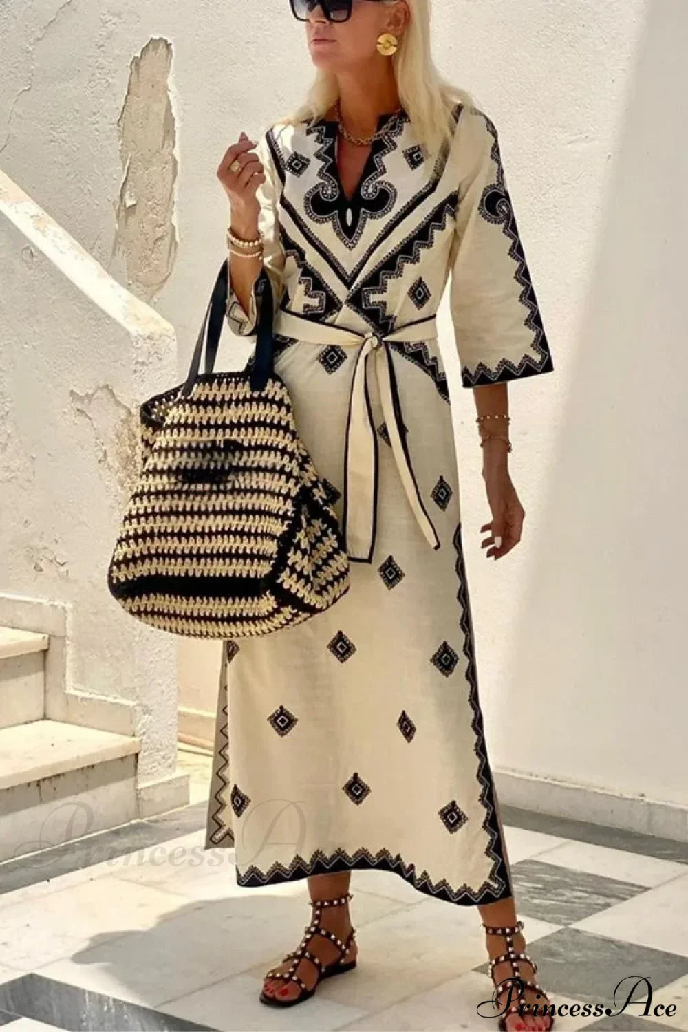 Autumn Fragrant Hemp A-line Boho Dress