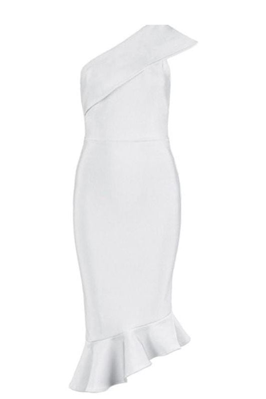 Avery Bandage Dress - Pearl White - Fashionpara