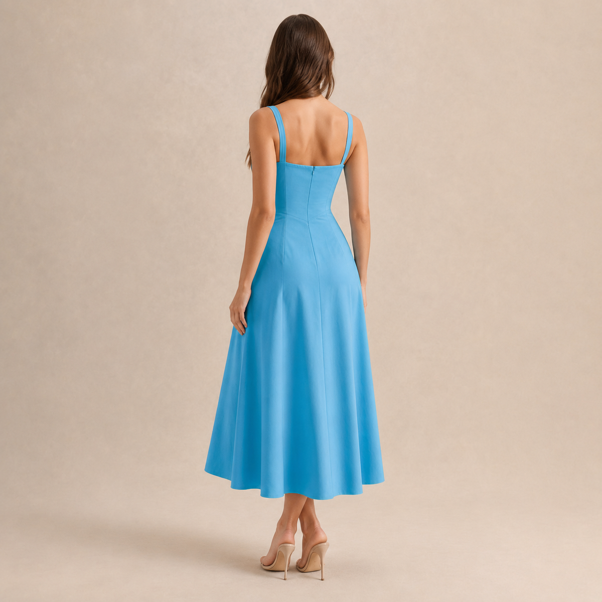 Sweetheart Neck Corset Bodice High Split Maxi Dress 15