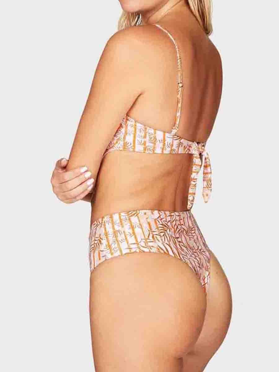 Hawaiian Print Handkerchief Bandeau Two Pieces Swimsuit - Fashionpara