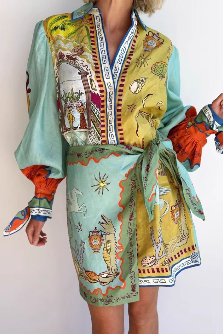 Casual Linen Shirt Collar Cardigan Two-Piece Set - Fashionpara