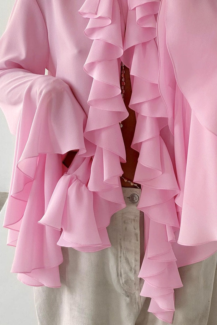 Design Ruffle Flare Blouse