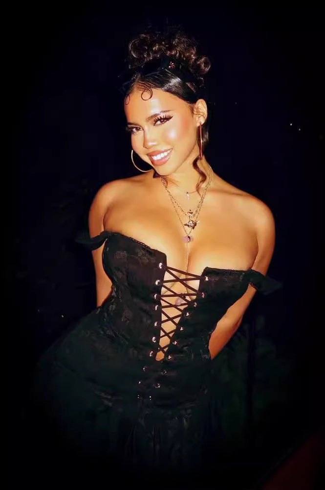 Black Pleated Strap Bodycon Mini Dress