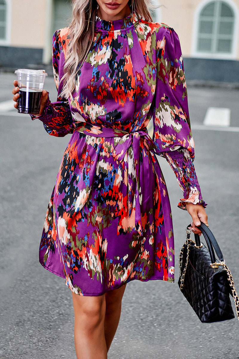 Leg of Lamb Sleeve Half Turtleneck Dress