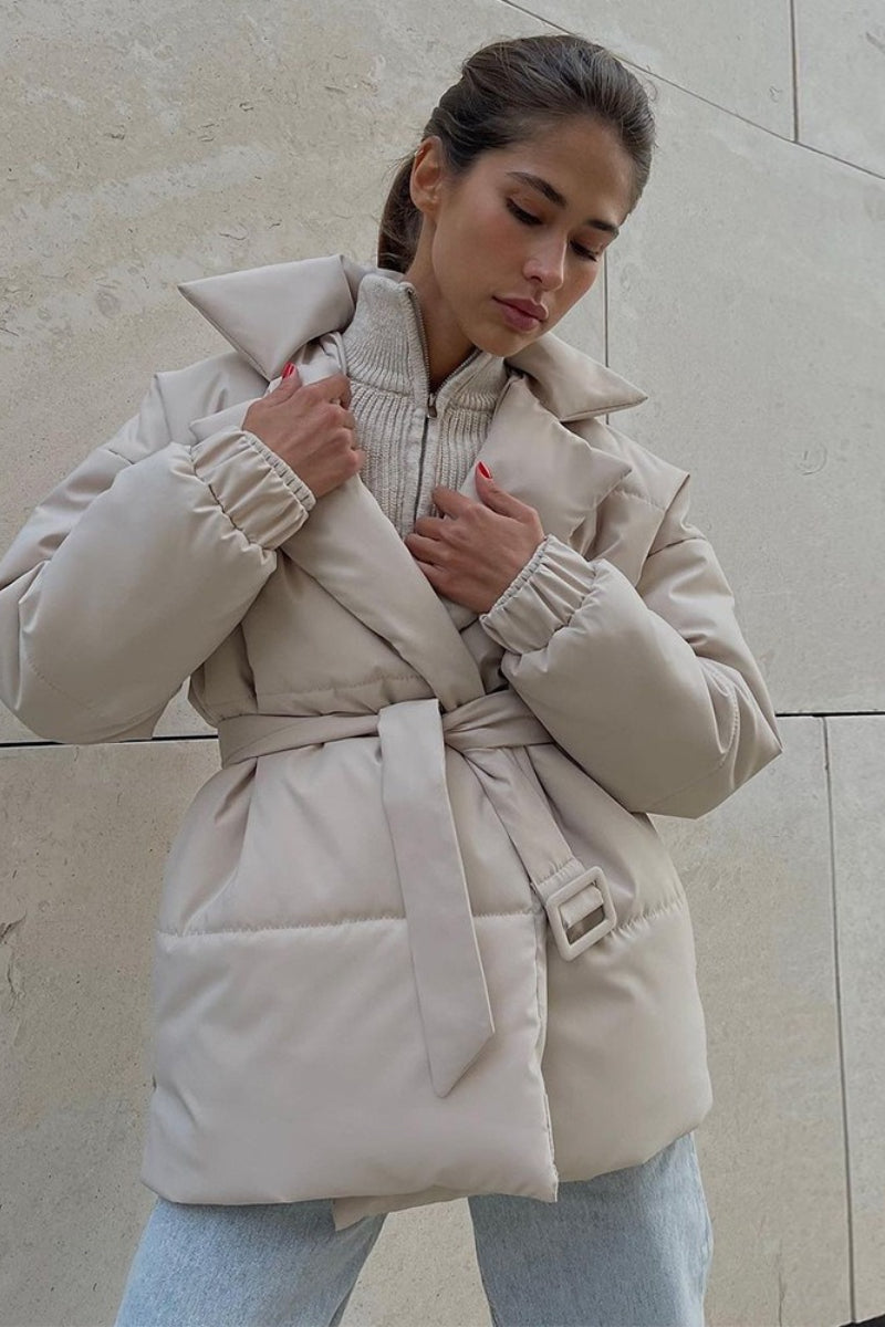 Solid Color Slim Fit Cotton Coat - Fashionpara