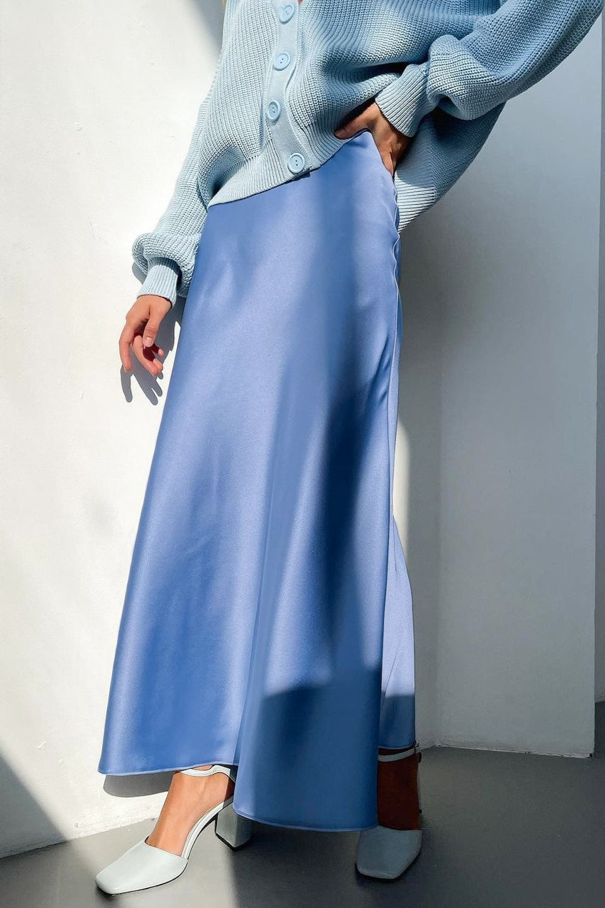 Satin Fishtail Maxi Skirt
