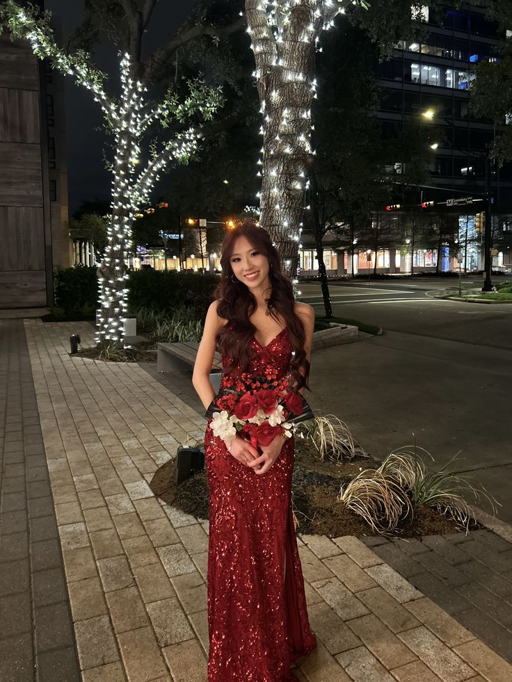 Burgundy Mermaid Sequin Prom Dress Evening Dress Graduation Dress - Fashionpara