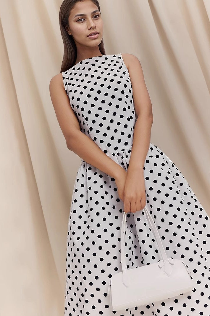 Vintage Polka Dot Work Dress - Fashionpara
