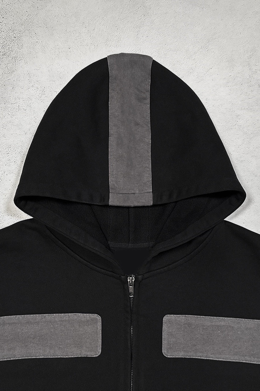 Embroidered Patch Zip Hoodie