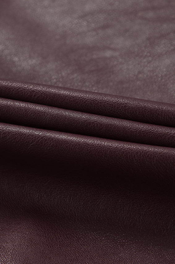 Chic Angora Red PU Leather Blazer for Stylish Outfits