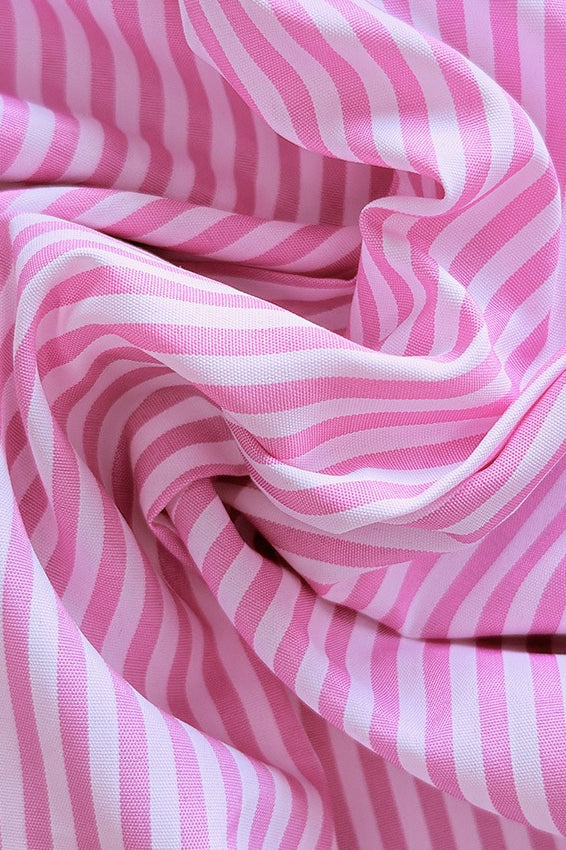 Striped Long Tie Neck Blouse - Fashionpara