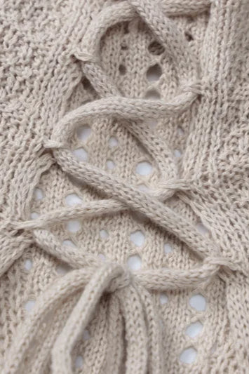 Crochet Knit Plunge Corset Mermaid Maxi Dress