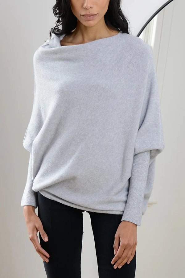 Chic Solid Color Round Neck Long Sleeve Knitted Sweater