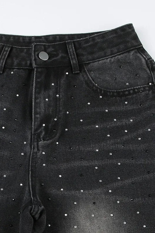 Vintage Rhinestone Low Waisted Jeans