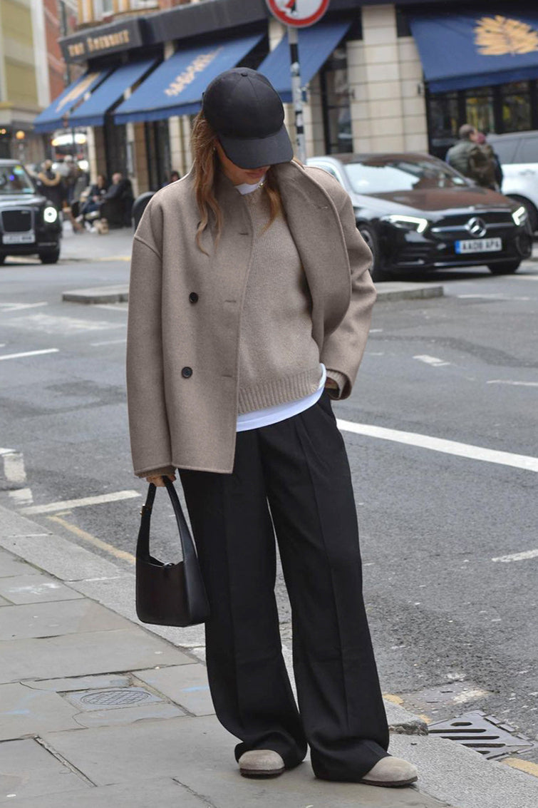 Stylish Brown Double-Breasted Blazer Coat for Sophisticated Looks