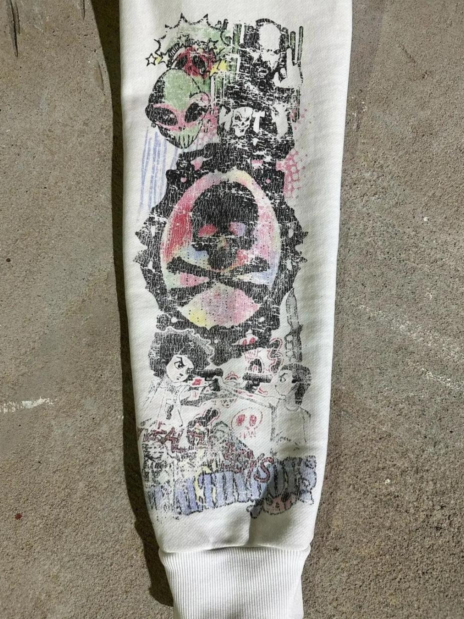 Graffiti Printed Gothic Hoodie