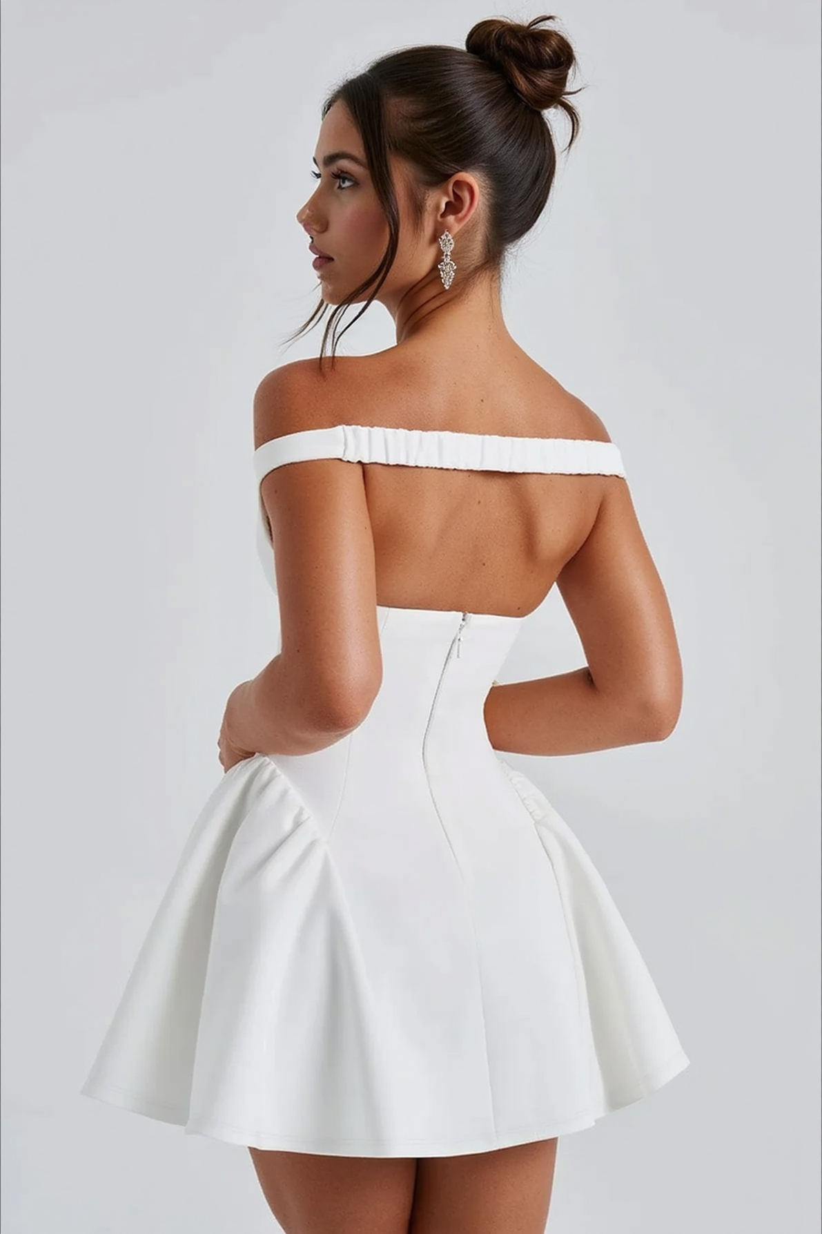 Off Shoulder Sweetheart Corset Fit and Flare Mini Dress 5