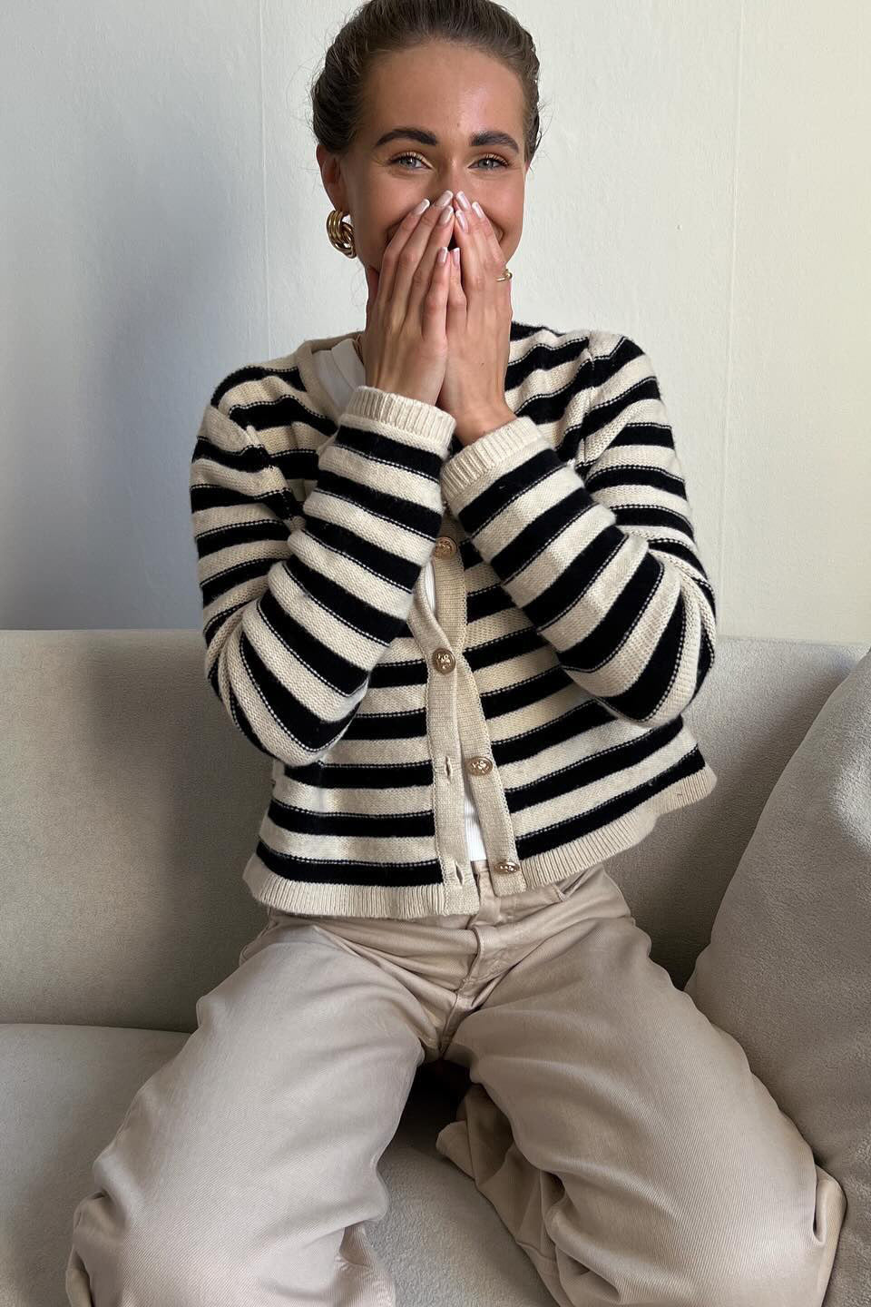 Lightweight Striped Knit Cardigan for Effortless Style