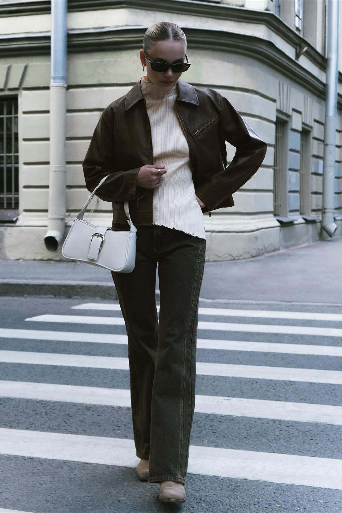 Vintage Leather Moto Jacket