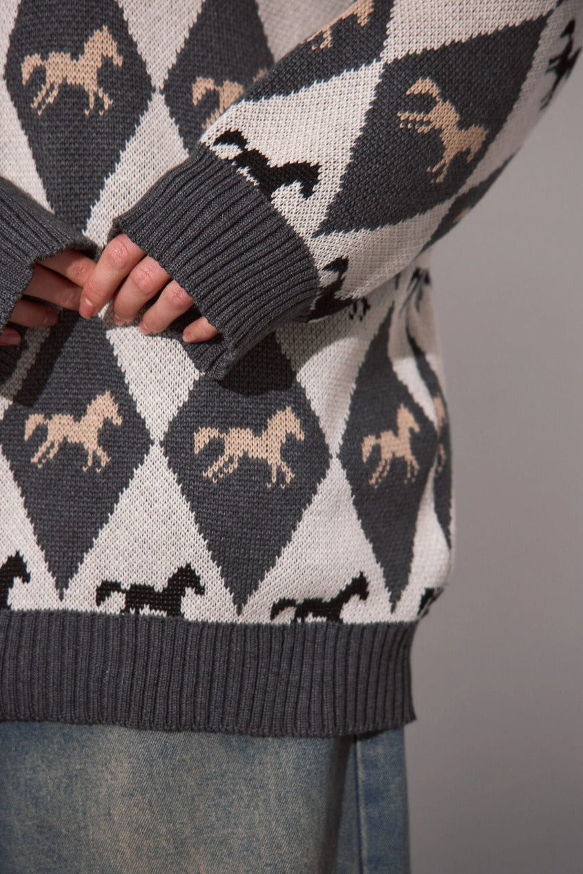 PrincessAce Colorblock Knit Sweater for Effortless Style