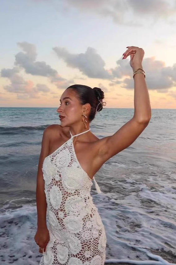 Jacquard Cutout Mermaid Bodycon Boho Dress