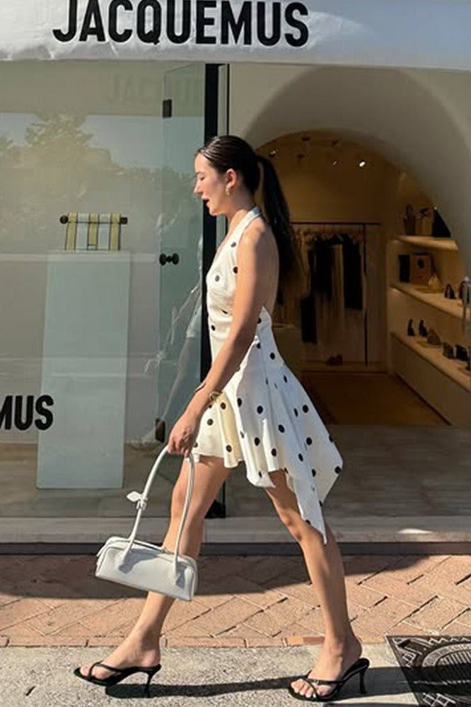 Halter C-Neck Backless A-Line Mini Dress