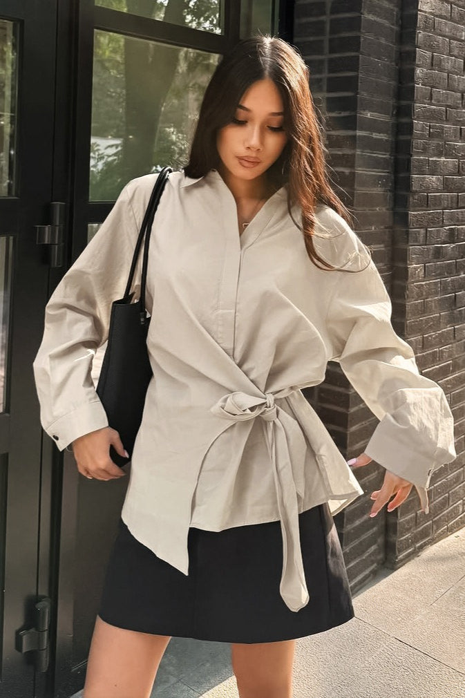 Loose Fit Collared Blouse - Fashionpara