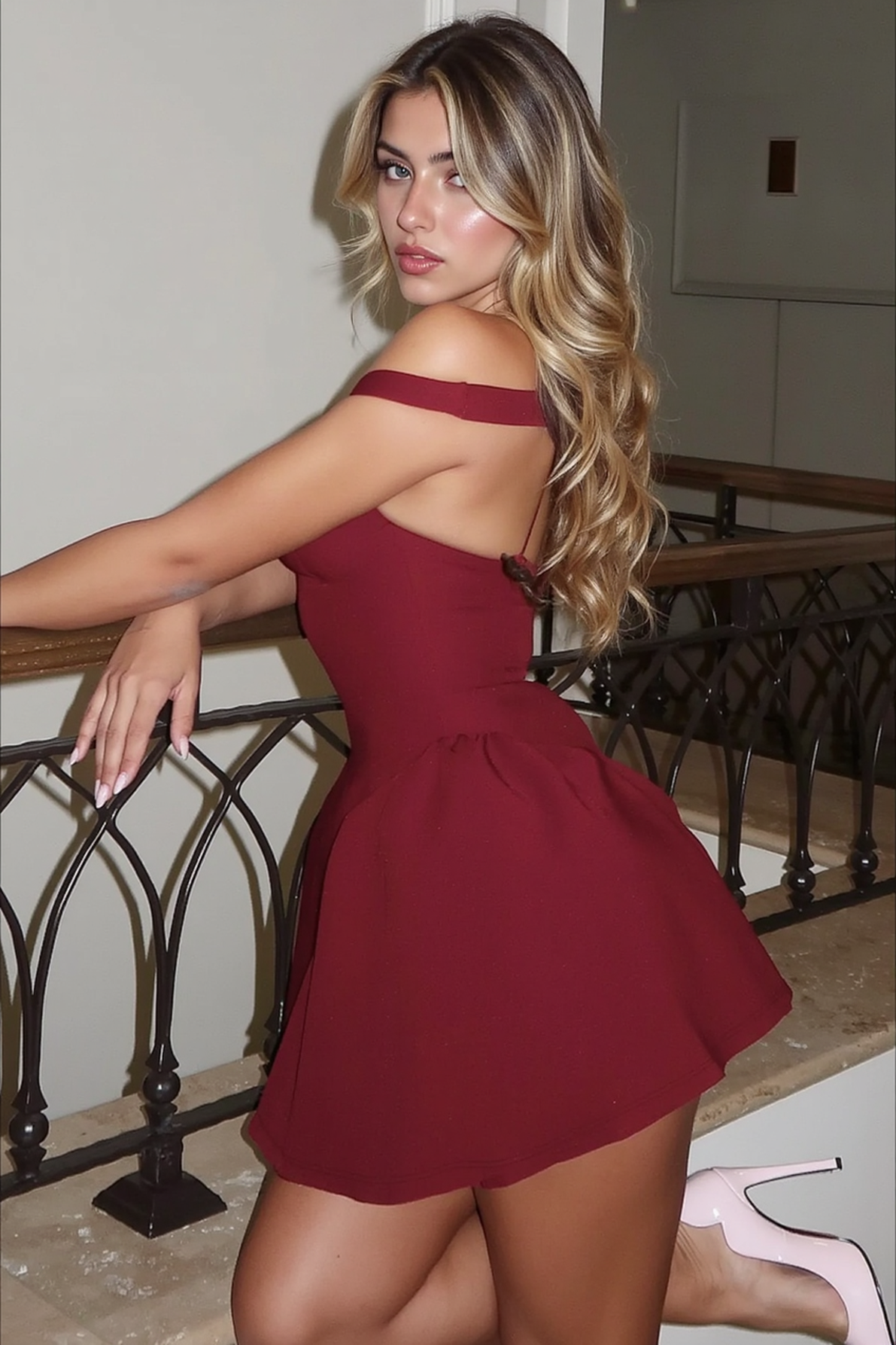 Off Shoulder Sweetheart Corset Fit and Flare Mini Dress 7