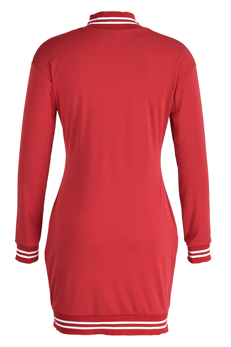 Fashion Casual Solid Patchwork O Neck Long Sleeve Dresses  Fashionpara